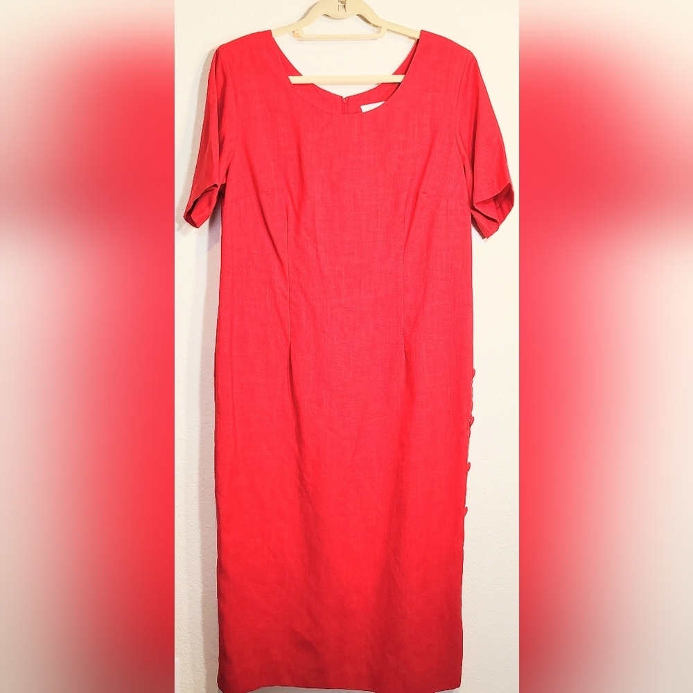 Vintage Silhouettes Classic Red Short-Sleeve Shift Dress ❤️